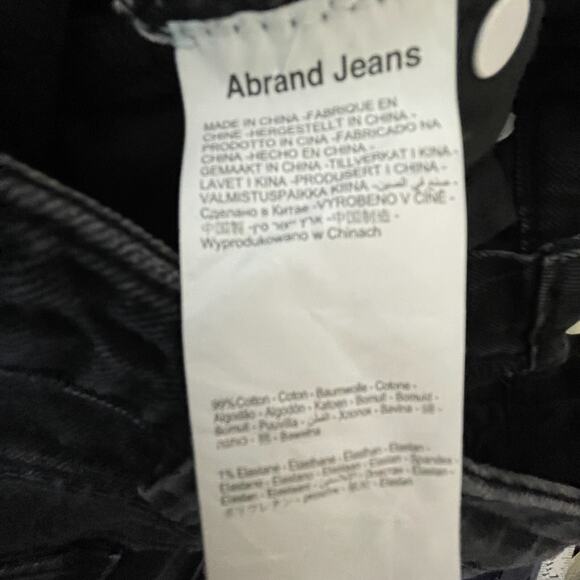 Abrand Jeans Womens 26 Black A '94 High & Wide Stretch Ripped Thrashed Baggy - Picture 8 of 8